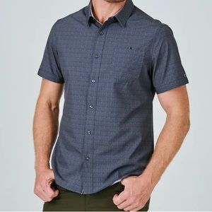 NWT 7 Diamonds 4way Stretch Short Sleeve Button Down sz L